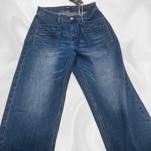 Flamingals high waisted wide leg cropped denim - Picture 2 of 5